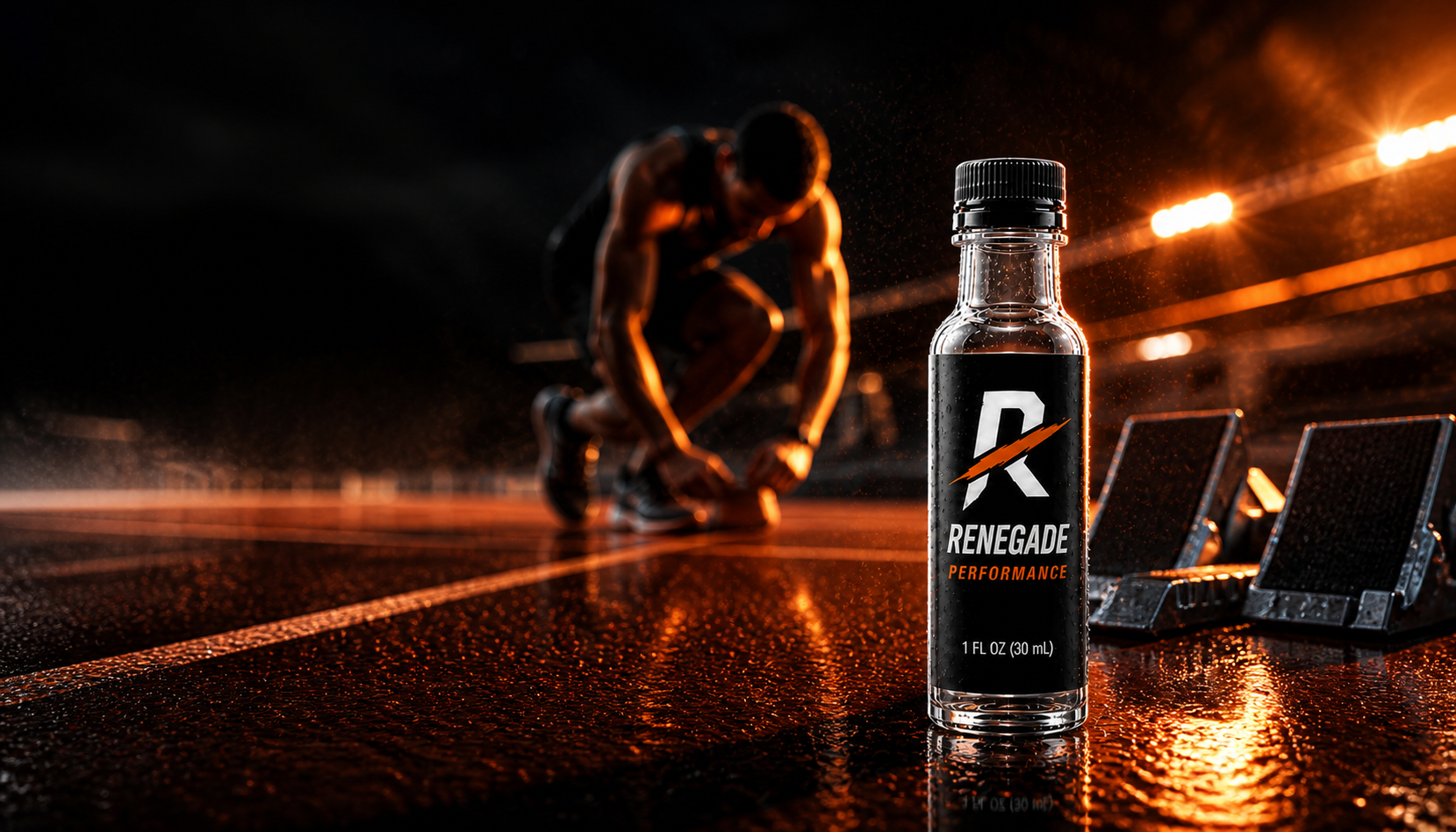 Renegade Performance Shot bottle with orange training lighting